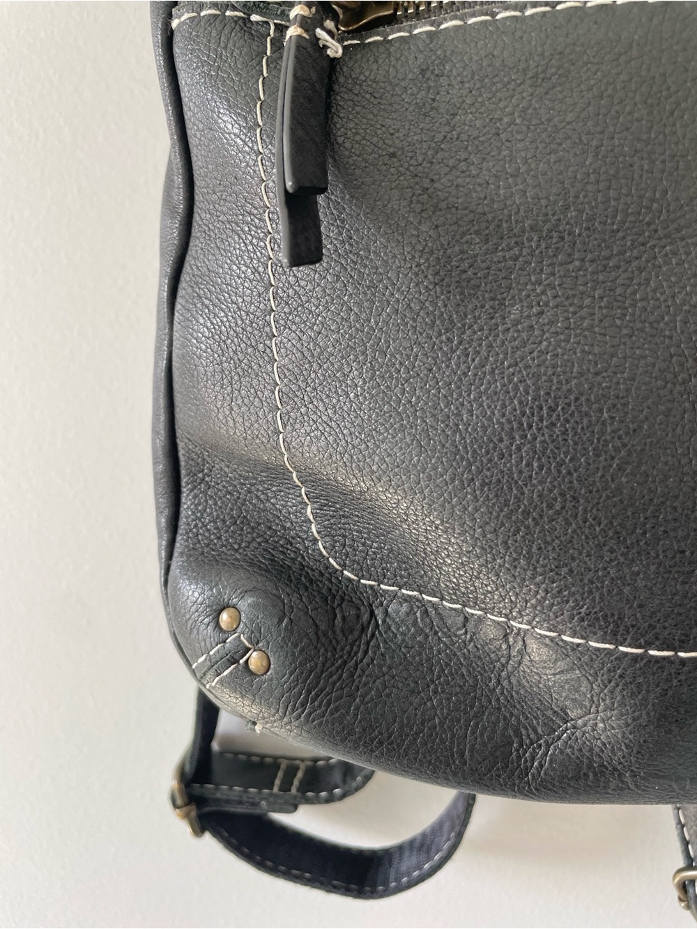 American Leather Co Black Leather Backpack Minimalist Everyday Bag - Picture 3 of 16